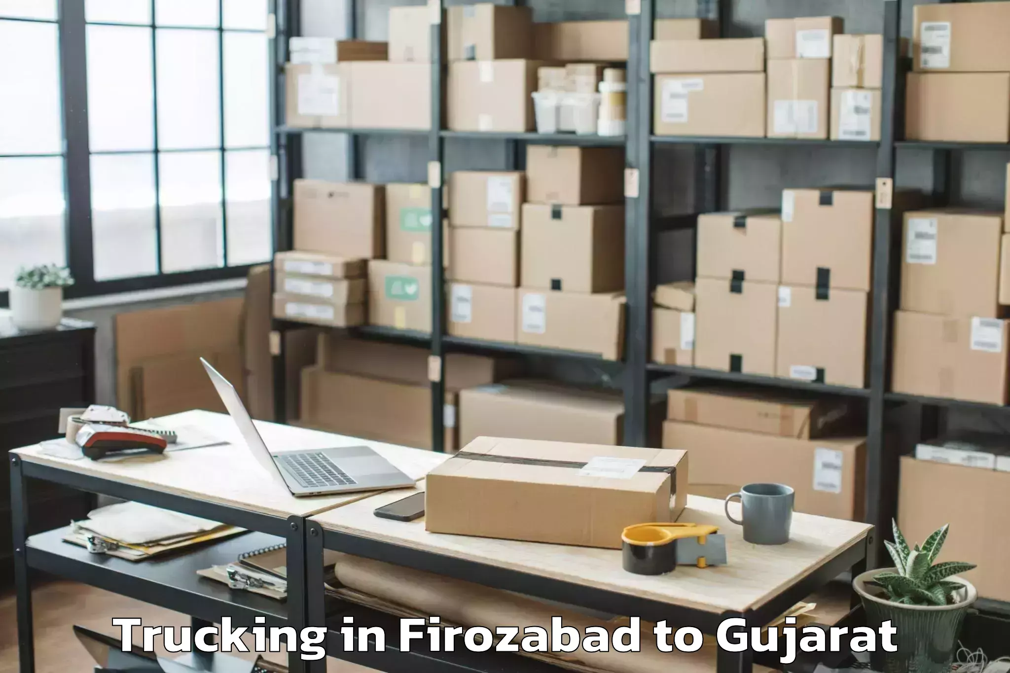 Book Firozabad to Malpur Trucking Online